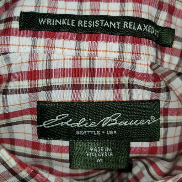 Eddie Bauer Men's Plaid Short Sleeve Button Down Shirt Size Medium - Picture 8 of 8